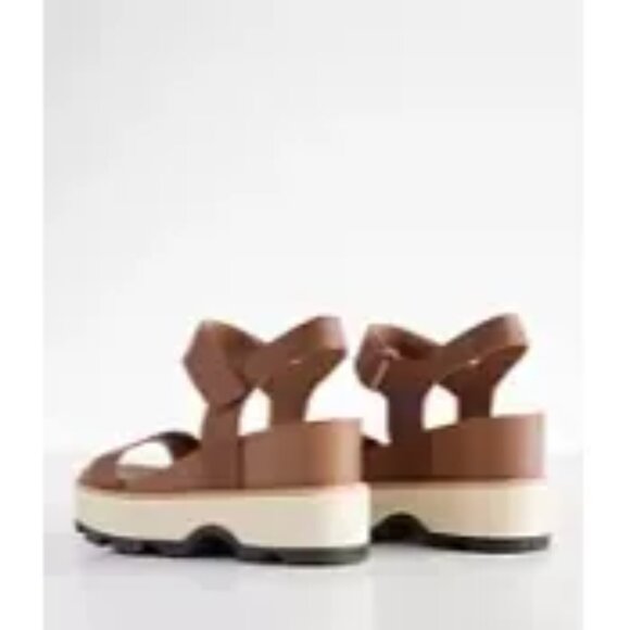 Sorel Joanie IV Y Strap Wedge Leather Sandal Velvet Tan size 8.5 new in box - Picture 4 of 6